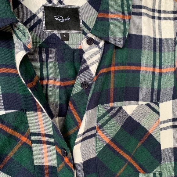 Rails plaid 3/4 sleeve button down tunic dress - Picture 3 of 8